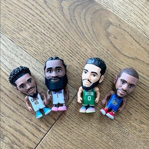 NBA Collectible Action Figure Set with Blue, Green, White, Pink, Red Accents